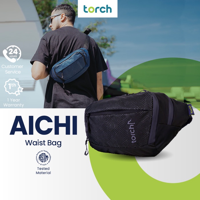 Torch Tas Pinggang Selempang Anti Air Ringan - Waist Sling Bag Aichi