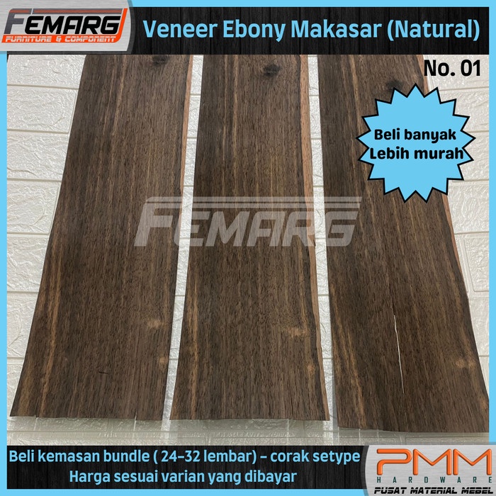 Ready stock] EBONY NATURAL VENEER VINER KULIT KAYU ASLI ORIGINAL NATURAL EBONY