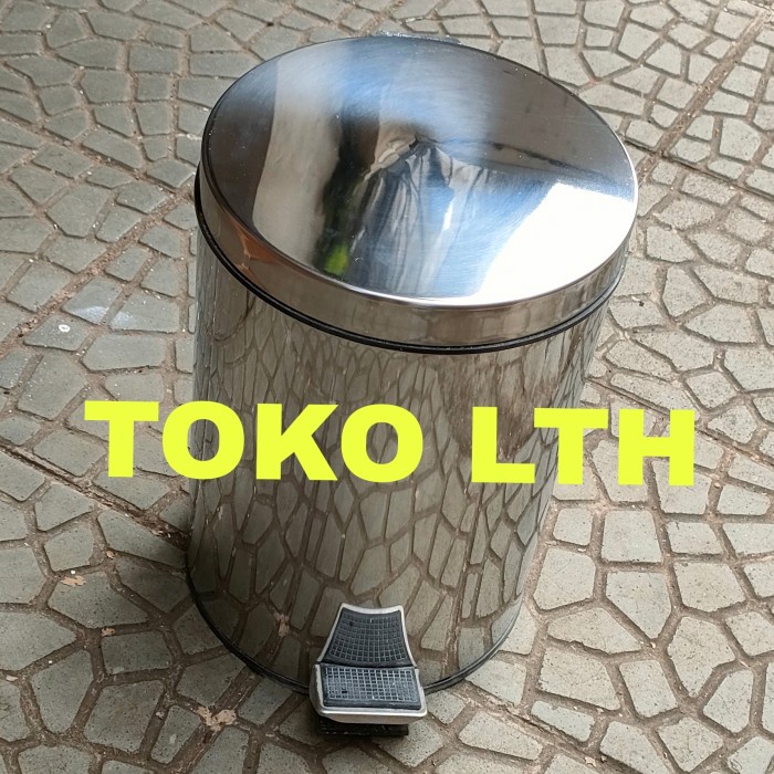 TEMPAT TONG SAMPAH INJAK 8 LTR STAINLESS DUSTBIN RUBBISH BIN SUBRON