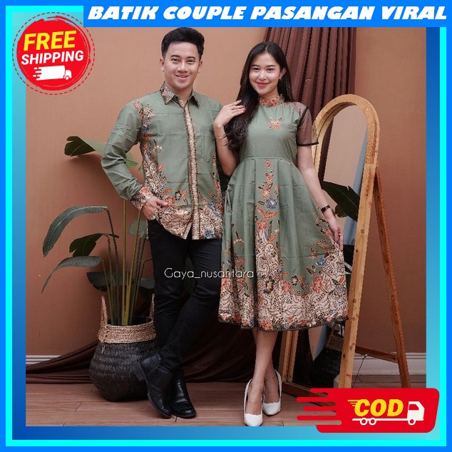 Baju Sepasang Wanita Celana Bju Set Panjang Sarimbit Satuset Batij Copel Batik Couple Keluarga Moder