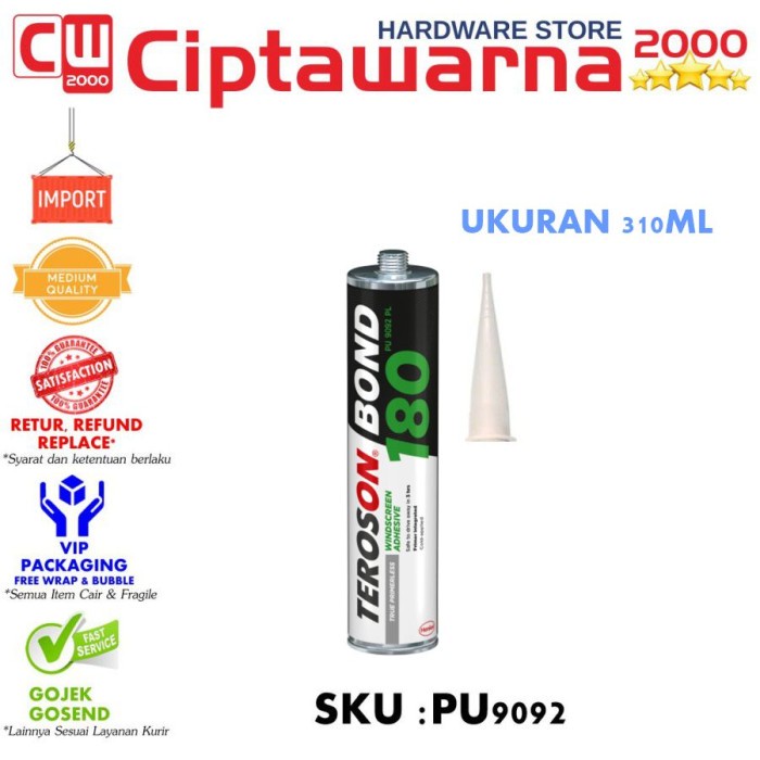 Produk Unggulan] Lem Kaca Mobil Teroson Hitam PU 9092 PU9092 sealant sealer Palembang