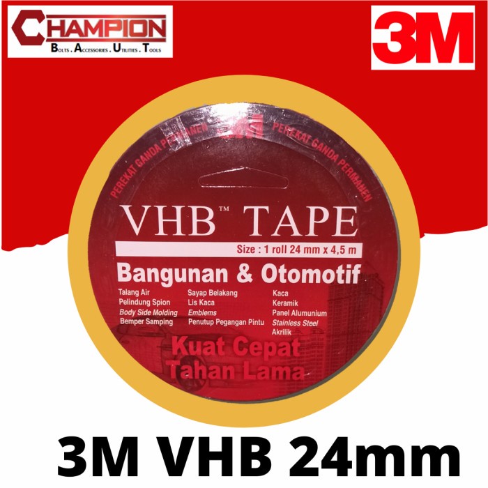 

Terbaru Double Tape Double Tip Lem Bolak Balik 3M Vhb Lebar 24Mm Original Promo Terlaris