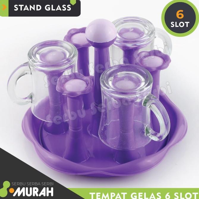 langsung order saja] Stand Glass Daisuki - Tempat Gelas Cantik Slot 6 - / Gelas Stand
