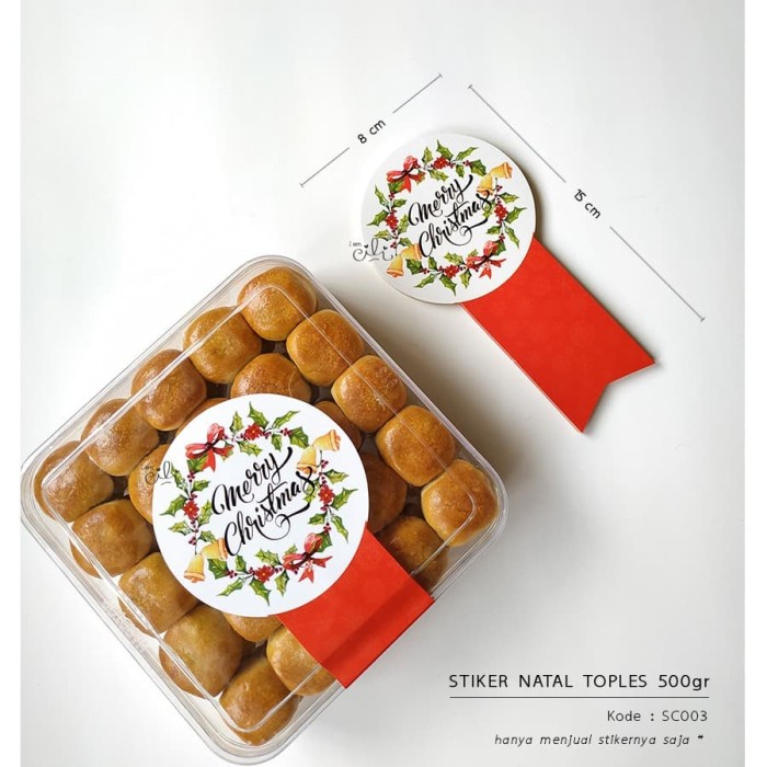 

'+'+'+'+] (SC03) stiker natal christmas untuk toples 500gr (uk 8x15cm)