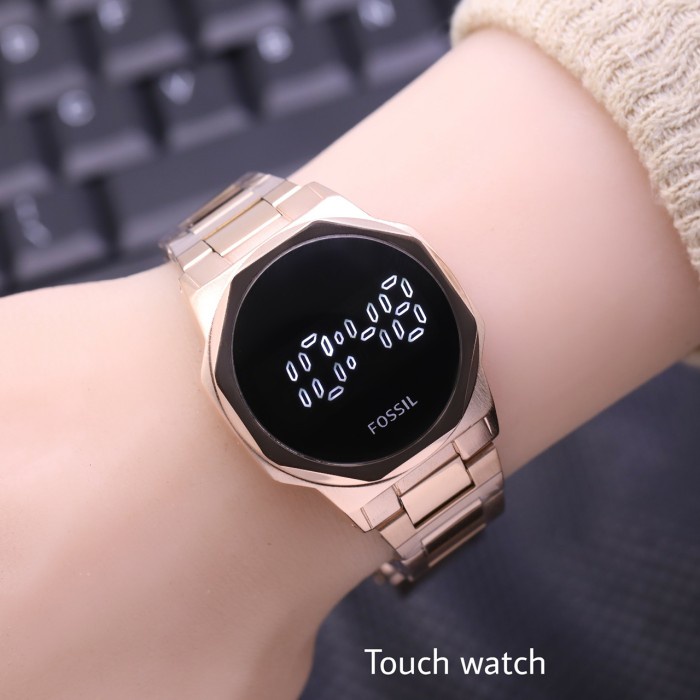 Jam tangan fossil wanita touch screen - Hitam