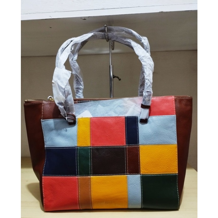 TAS BRANDED RACHEL TZ TOTE BROWN PSTCHWORK