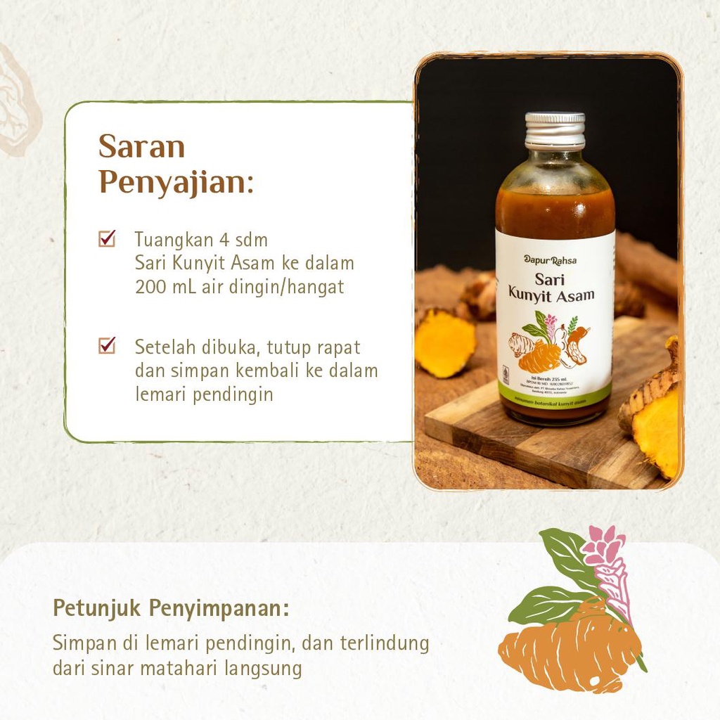 

Limited - Sari Kunyit Asam by Rahsa Nusantara Jamu Sirup Herbal Tradisional !