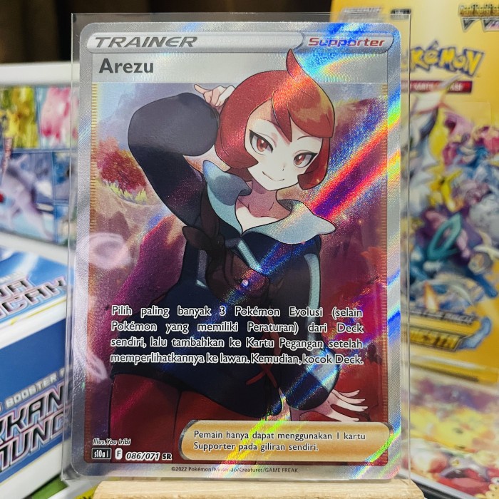 ✅COD Arezu Sr Secret Rare Kartu Pokemon Tcg Indonesia Trainer Diskon