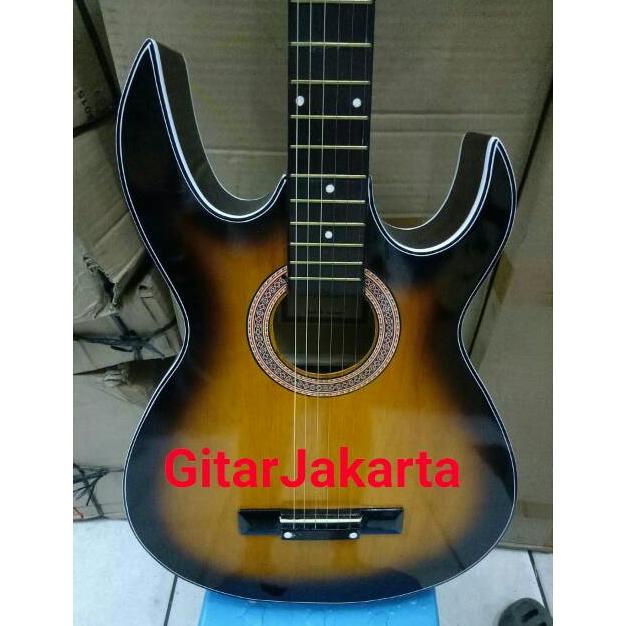 Viral Gitar Akustik Merk Yamaha Model Metal Tanduk Warna Sunburst Buat Belajar Pemula Murah Jakarta 