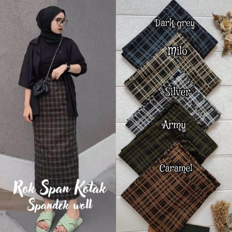 Update Rok motif kotak kotak / rok tartan / rok span panjang / rok korea / rok kotak kotak panjang k