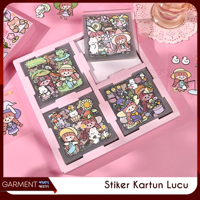 

;&;&;&;&] KERTUNCC - Stiker Buku Diary Motif Kartun Korea Botol Minum Waterproof