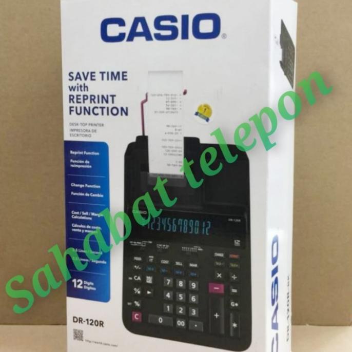 

Kalkulator Save Time with Reprint Function CASIO DR-120R-BK