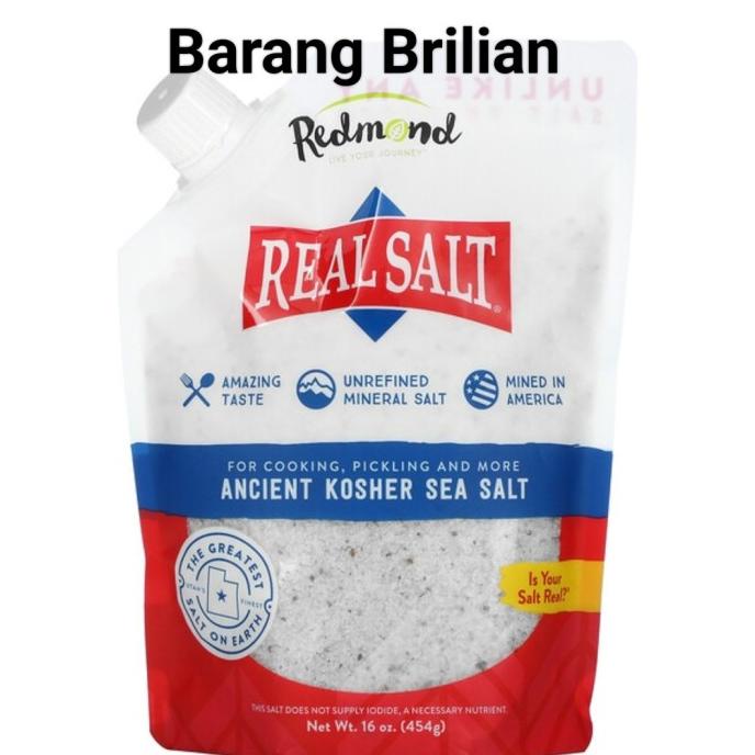 

hqu Redmond Real Salt Ancient Kosher Sea Salt 454 Gram