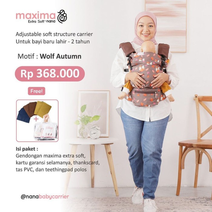 MAXIMA EXTRA SOFT NANA BABY CARRIER SSC GENDONGAN BAYI M SHAPE