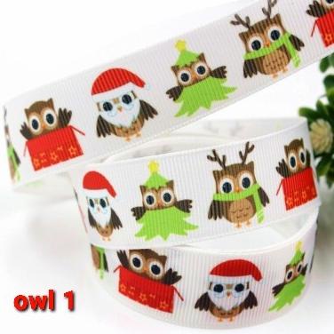 

,,,,,,,] Pita Grosgrain Motif OWL lebar 25 mm