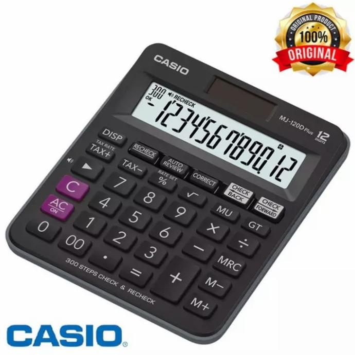 

Kalkulator Meja CASIO MJ-120D Plus-BK Check & Correct Calculator