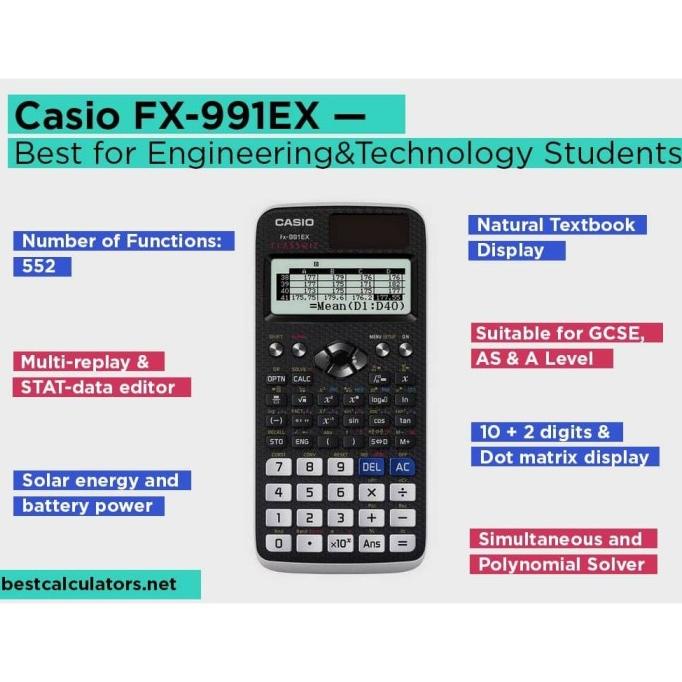 

Kalkulator CASIO FX-991 EX Scientific Calculator 991EX Kuliah Sekolah