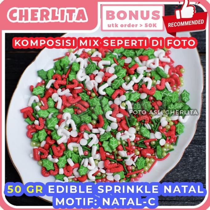 

Natal // Sprinkle Hiasan Kue Natal Sprinkles Springkel Edible Christmas Candy C Original