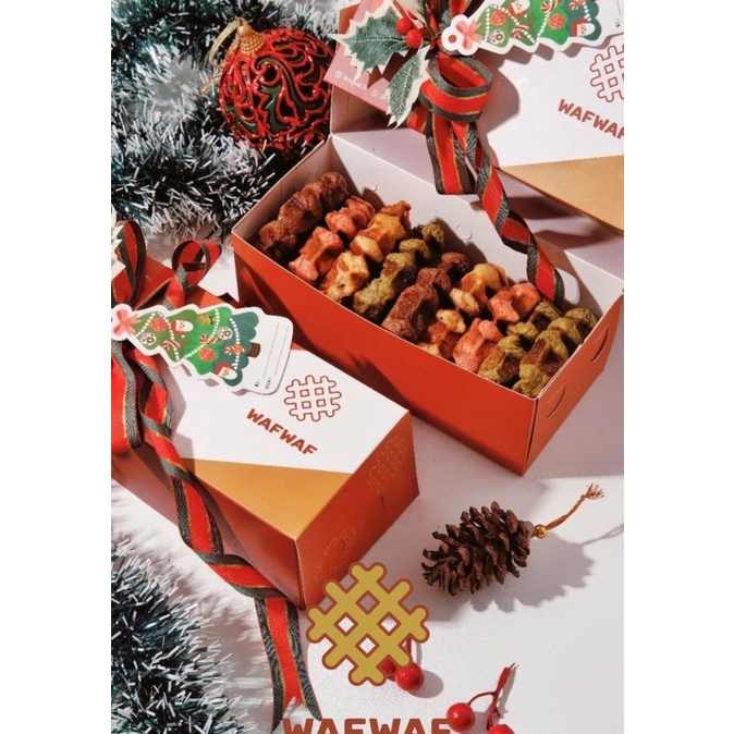 

Dubahstore Wafwaf Christmas Hampers Natal Box Of 8 Mixed Liege Waffles Stok Terbatas