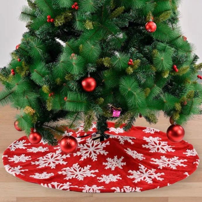 

New Karpet Bulu Snowflake Merah Putih Tree Skirt Tatakan Pohon Natal Murah Limited Edition