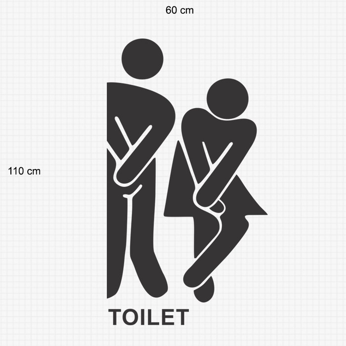 Stiker Sign Pintu Kamar Mandi Cowok Cewek Besar