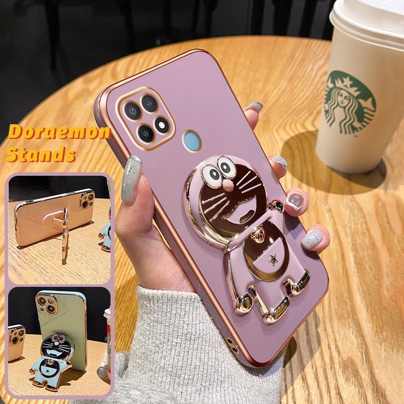 Casing Ponsel untuk OPPO A15 A15s A35 A16 A16s A54s A16k A16e Case HP pola Doraemon Fashion Softcase