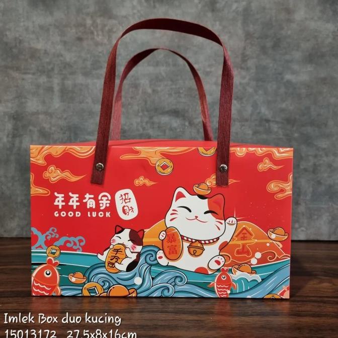 

Motchilneed // Imlek Box Duo Kucing Box Imlek Toples Kue Kering Box Cookie Cny New Original