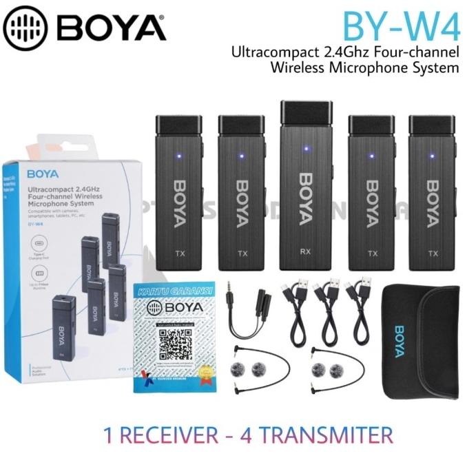 BOYA BY-W4 - 4 Channel Wireless Microphone System