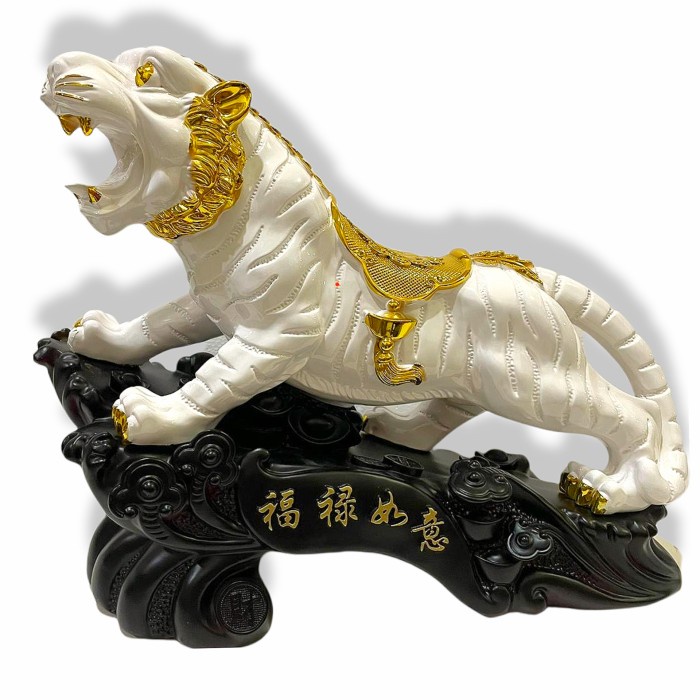 patung macan harimau putih rejeki uk 8 inch