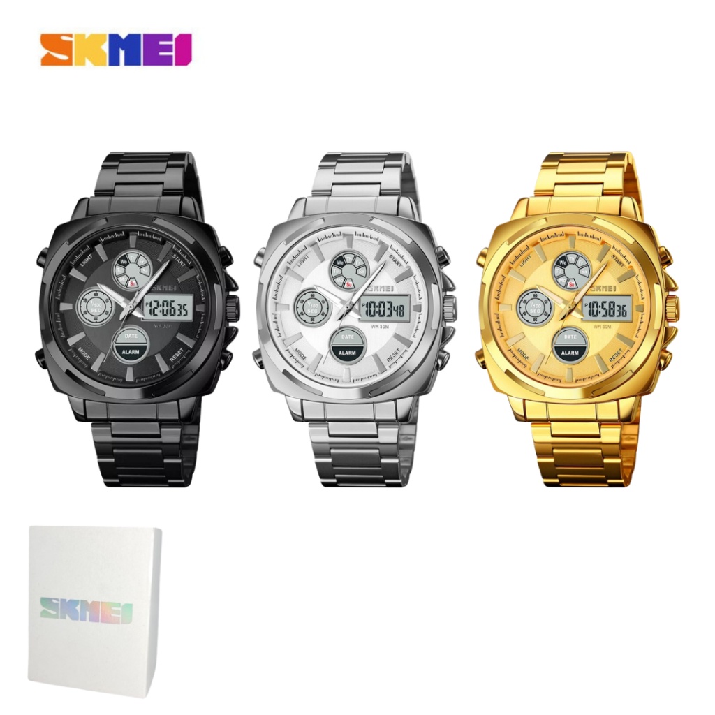 [EXCLUSIVE] BEST QUALITY Jam Tangan Double Time Digital Analog SKMEI SK1673 / SK 1673 / SK-1673