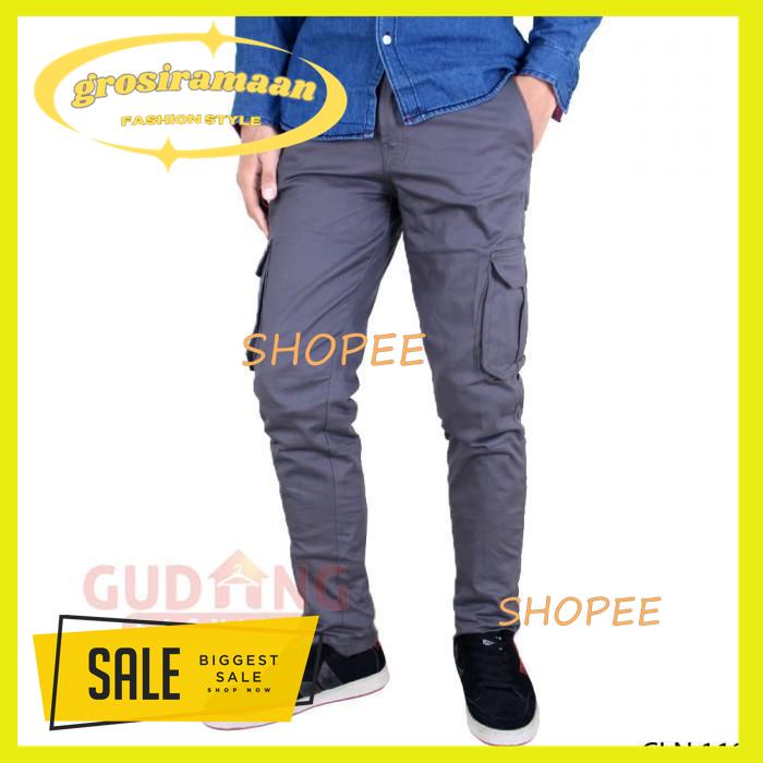 CELANA CARGO PANJANG PRIA BANYAK KANTONG CLN 1187 DISKON GEDE 