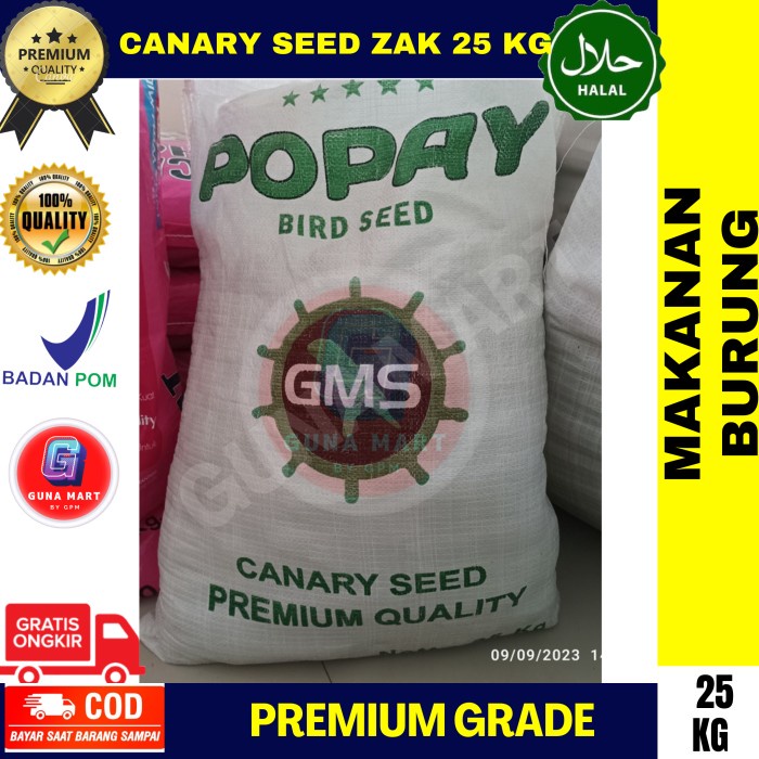 ,,,,,,,] Makanan Pakan Burung Kenari Biji Canary Seed 25 kg LoverBird LB Falk