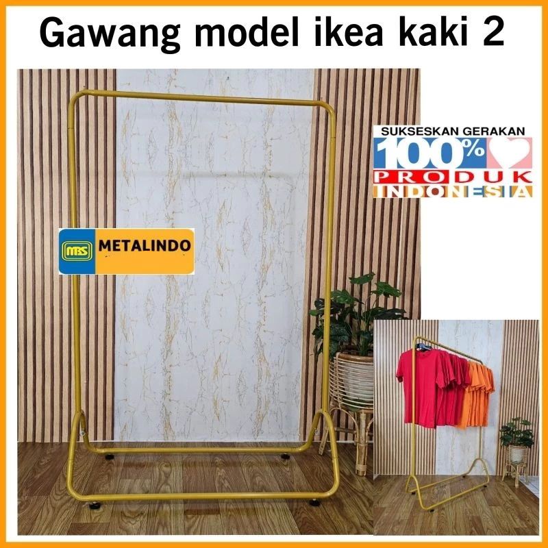 Gawang baju kaki 2 gantungan gawang baju gawang display baju jemuran baju besi tinggi 170cm