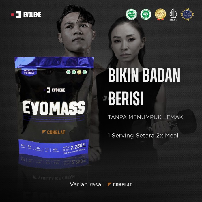 Terbaru Evomass Coklat 5 Lbs - Suplemen Fitness - Suplemen Workout Promo Terlaris