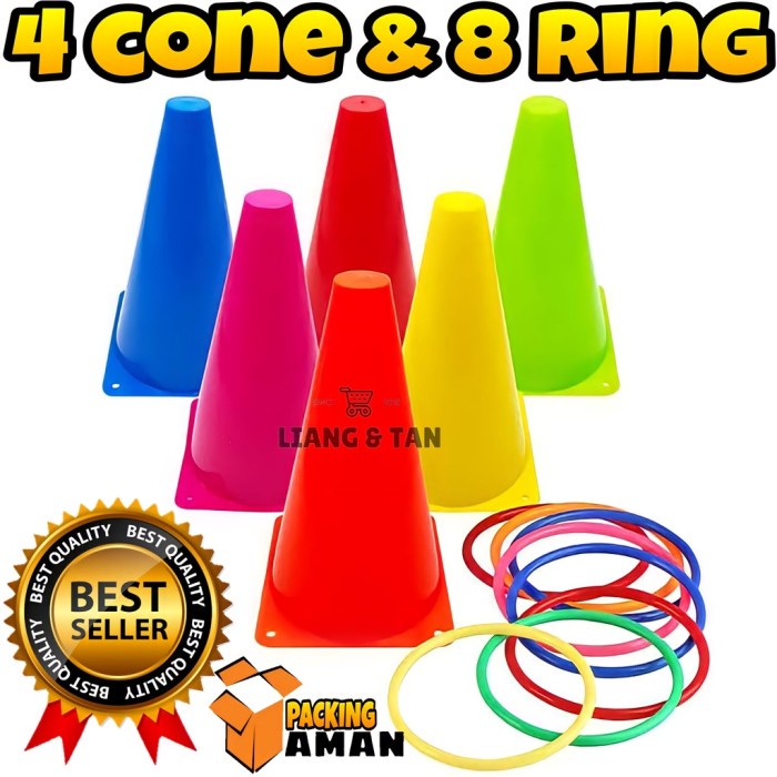 Mainan Anak Cone Kerucut Plus Ring / Cone Kerucut Latihan Olahraga SNI