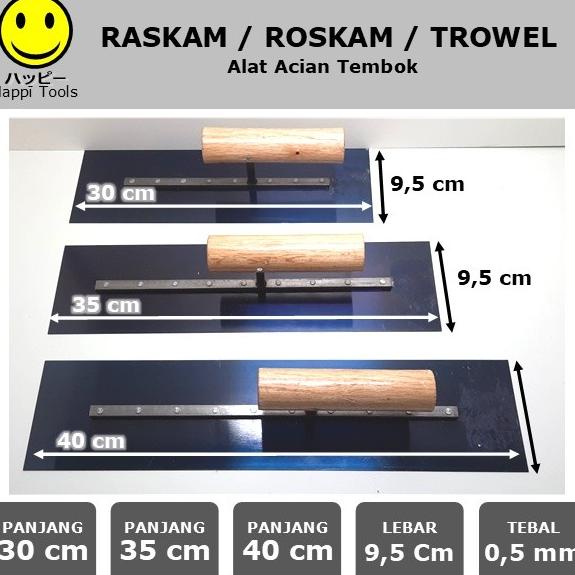 Raskam Roskam 40 Cm Plat Baja Karbon - Trowel Epoxy Epoksi - Alat