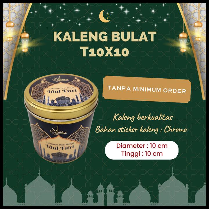 

TERBARU KALENG BULAT IDUL FITRI / LEBARAN 10X10 MUBARAK NAVY !