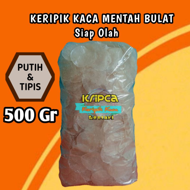 Kripik kaca bulat bahan mentah kiloan 500 gr termurah langsung dari pabrik