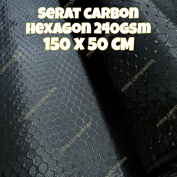 serat carbon kevlar fiber hexagon 240gsm