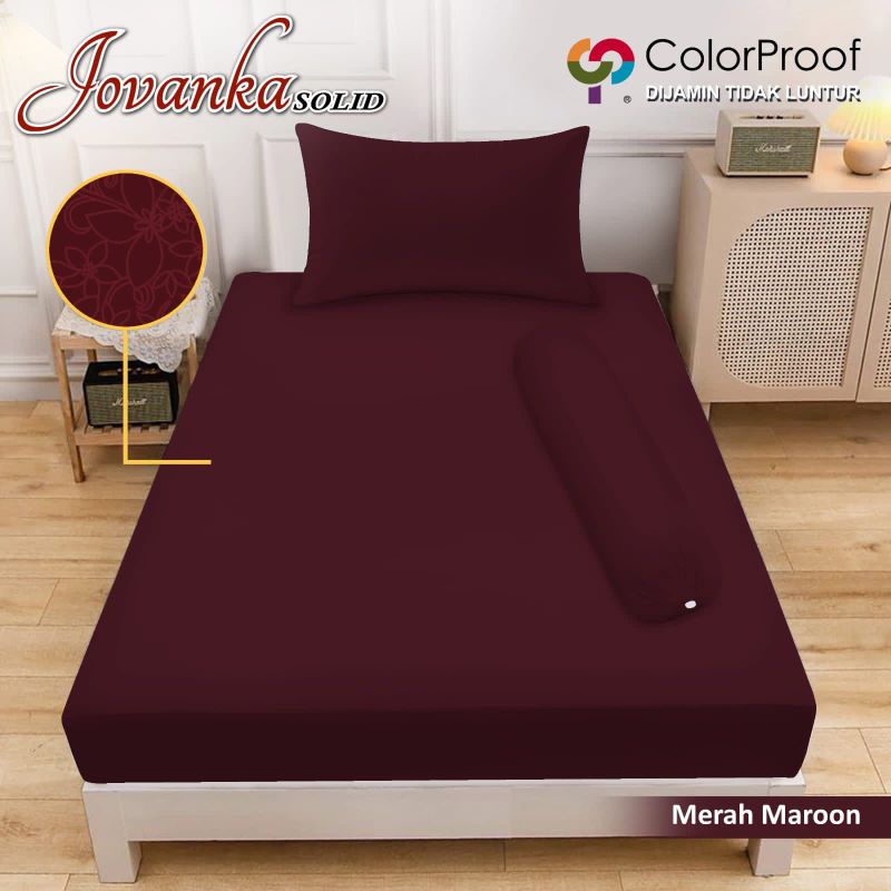 JOVANKA Sprei Jaguared merah Maroon By FATA Ukuran 120x200