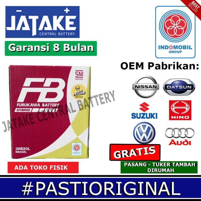 Asli Aki Basah Mobil Ertiga Sirion Sigra Ns40Zl Furukawa Battery Fb Hybrid