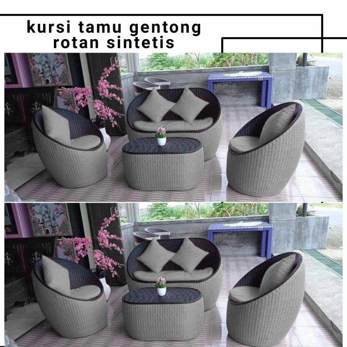 Promo Kursi Tamu Sofa Tamu Rotan Sintetis Gentong