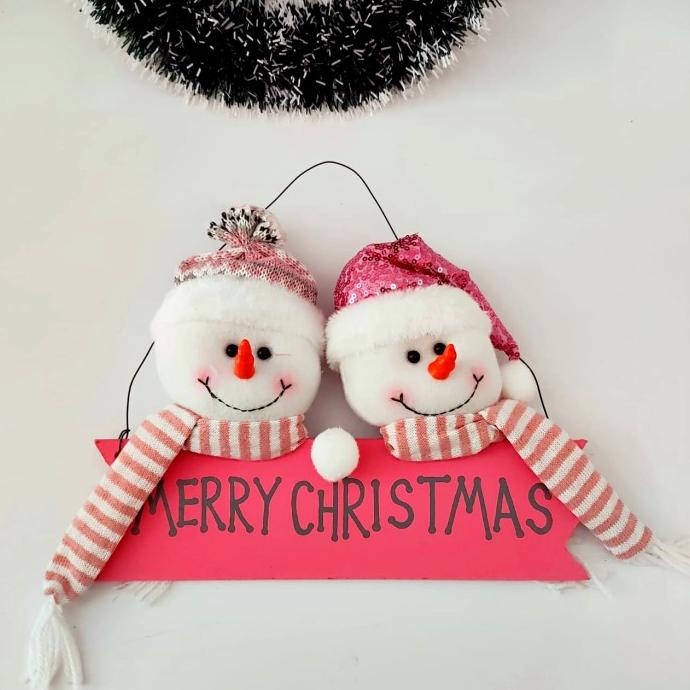 

Gantungan Pintu Boneka Pink Santa Snowman Plush Toy Kado Natal Unik Stok Terbatas