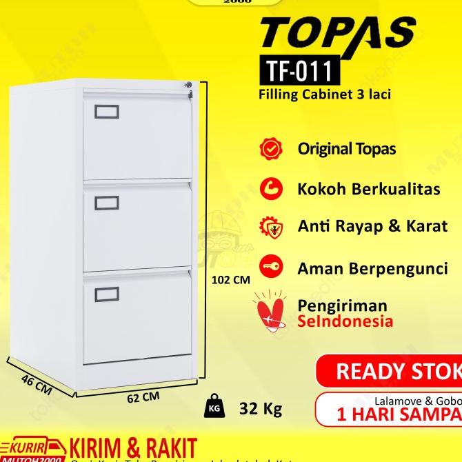 

[ Megaelektro99 ] Topas Tf-011 Filling Cabinet 3 Laci Filing Kabinet Besi 3 Laci Terbaik