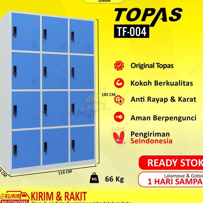 

[ Megaelektro99 ] Topas Tf-004 Loker Besi 12 Pintu Masuk Helm Locker 12 Doors Helm In Limited Edition
