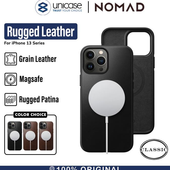 Case iPhone 13 Pro Max Mini Nomad Rugged Leather MagSafe Hybrid Casing