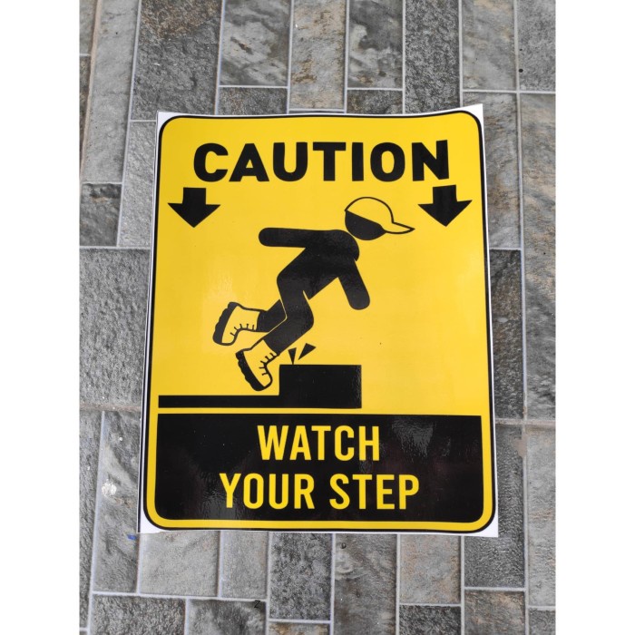 

Terlaris - Stiker Vinyl Watch Your Step Himbauan Keselamatan Kerja Safety Proyek