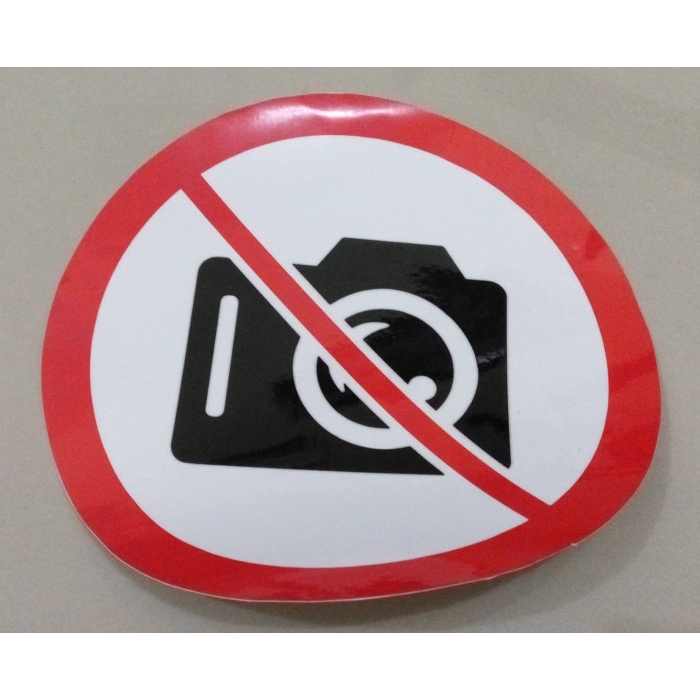 

Terlaris - Stiker No Camera Logo Dilarang Foto Potret Kantor Wall Stiker Cutting