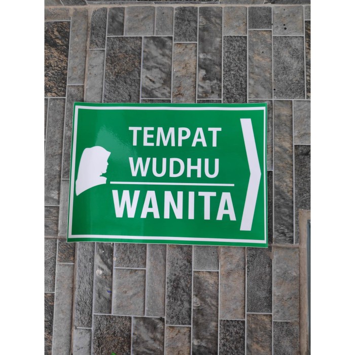 

Terlaris - Stiker Vinyl Tanda Lokasi Tempat Wudhu Wanita Masjid Mushola Kantor