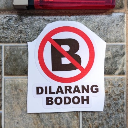 

Terlaris - Stiker Kata Dilarang Bodoh Humor Lucu Viral Motor Plesetan Meme Parodi